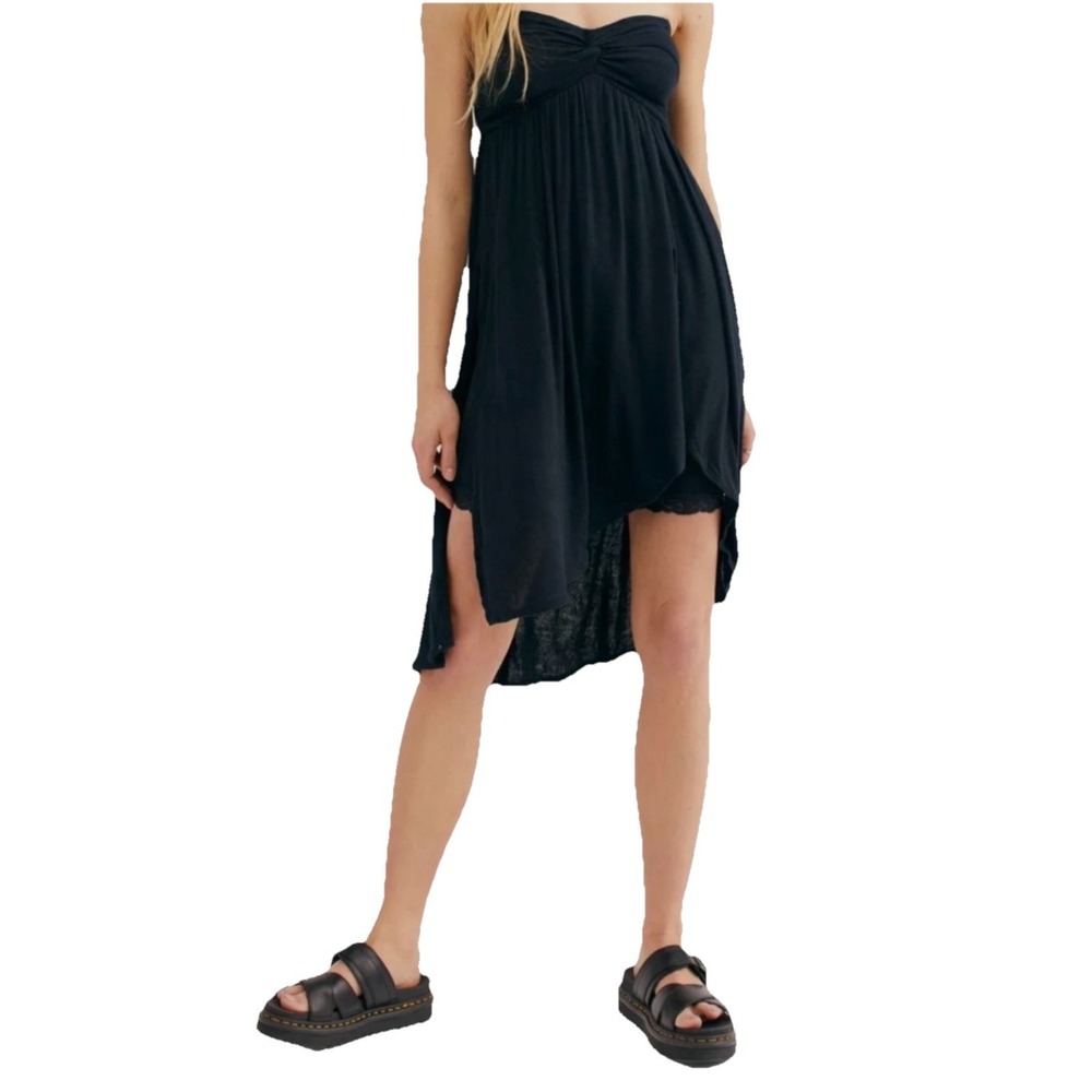 New Free People Dress Coverup Beach Black Blueβ Women XS Strapless Boho